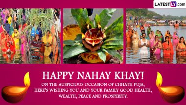Nahay Khay 2022 Wishes for Chhath Puja: Celebrate First Day of the Auspicious Festival by Sharing WhatsApp Messages, Facebook Greetings, HD Images & Wallpapers