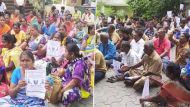 Tamil Nadu: Sanitary Workers in Coimbatore Sit on Indefinite Strike, Demand Abolishing Contractual Labour System As Garbage Piles Up on Streets (See Pics)