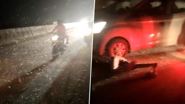 Maharashtra Shocker: Man Dragged Under Tyre of Car Hit by Moth Attack Near Kolhapur; Miraculously Escapes Death (Watch Viral Video)