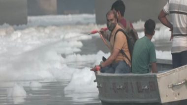 Chhath Puja: Delhi Jal Board Sprays Chemicals in Yamuna to Treat Toxic Foam