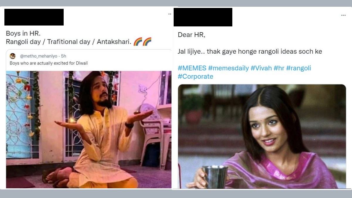 HR Making Rangoli in Office for Diwali 2022 Funny Memes, Jokes and ...