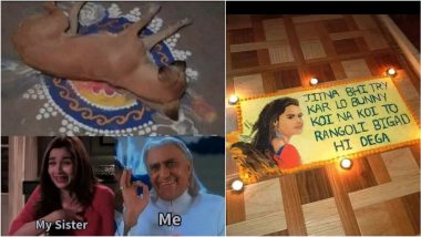 Diwali 2022 Rangoli Funny Memes Go Viral! Netizens Share Hilarious Jokes and Cool Ideas To Avoid Spoiling Rangoli Designs Made for Deepavali Decorations