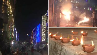 Diwali 2022: People Light Earthen Lamps, Burst Crackers in Ranchi As They Celebrate Deepavali (See Pics)