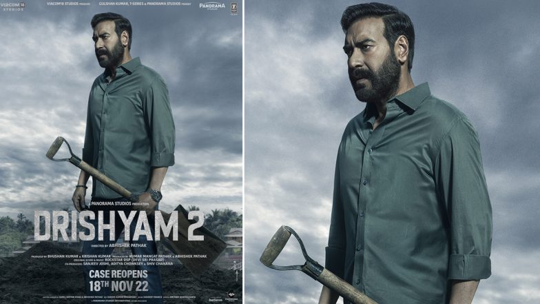 Drishyam 2: Ajay Devgn Holds Shovel in Hand as He Hides a Secret in New Poster from the Thriller (View Pic)