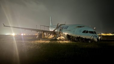 Korean Air Plane Overshoots Runway Due to Rains, Shuts Philippine Airport; Dozens of Flights Cancelled (See Pics)