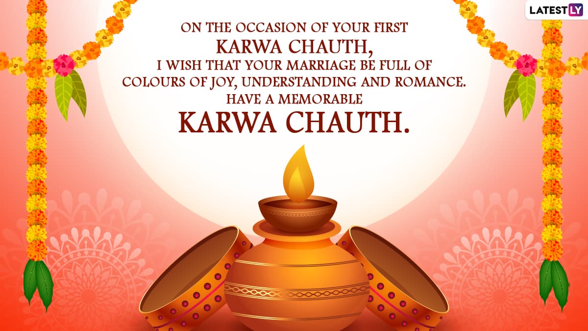 First Karwa Chauth 2022 Greetings for Newlywed Couples: Share ...