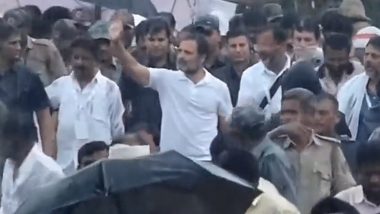 Rahul Gandhi Continues Bharat Jodo Yatra Amid Heavy Rainfall in Karnataka (Pics and Videos)