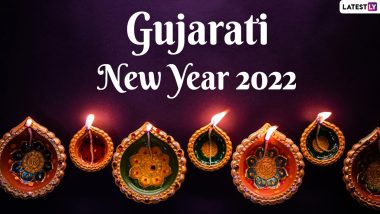 Happy Gujarati New Year 2022 Wishes and Naya Saal Mubarak HD Images: Nutan Varshabhinandan WhatsApp Status Video and Bestu Varas Greetings To Celebrate Nav Varsh