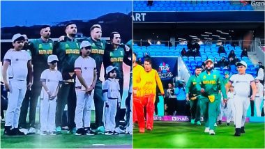Justice for Temba Bavuma Trends After South African Cricketer Gets Hidden Behind Taller Kid During National Anthem Before ZIM vs SA T20 World Cup 2022 (View Pics)