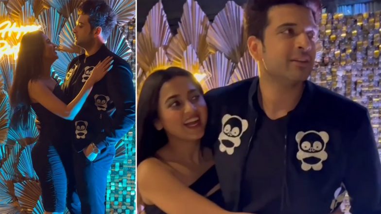 Karan Kundrra Kisses Girlfriend Tejasswi Prakash During His Birthday Celebration (Watch Video)