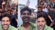 Kartik Aaryan Fans Hoot and Follow Him on Street as He Shoots for Satyaprem Ki Katha in Ahmedabad (Watch Video)