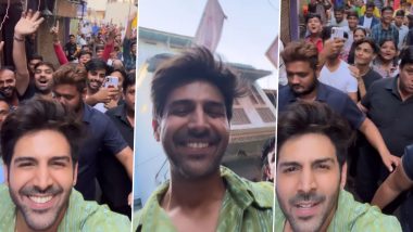 Kartik Aaryan Fans Hoot and Follow Him on Street as He Shoots for Satyaprem Ki Katha in Ahmedabad (Watch Video)