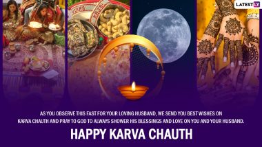 Karwa Chauth 2022 Moonrise Images and Chandra Darshan Messages: Share Wishes, Greetings, Karva Chauth Quores and WhatsApp Messages To Celebrate Moon Sighting
