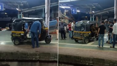 Mumbai: Driver Arrested for Riding Autorickshaw on Kurla Railway Station's Platform (Watch Video)