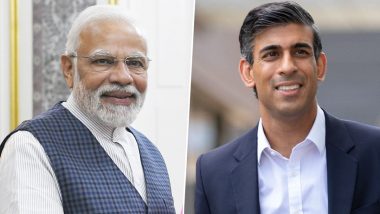 Rishi Sunak Becomes UK Prime Minister: PM Narendra Modi Congratulates New British PM, Says 'Look Forward to Working Closely Together on Global Issues, Implementing Roadmap 2030'