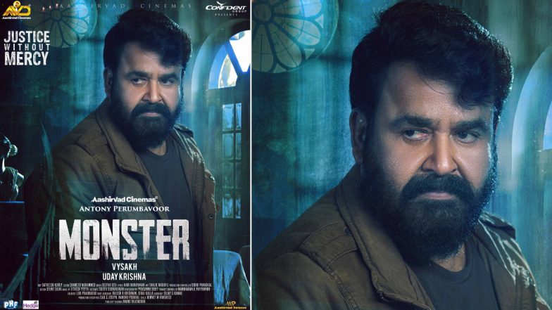 Monster: Makers Share an Intense Poster Featuring Mohanlal Ahead of the Film's Release on October 21 (View Pic)