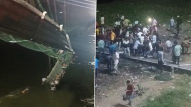 Morbi Suspension Bridge Collapse: 35 Killed, Over 100 Missing As Hanging Bridge Collapses in Gujarat