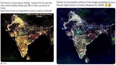 NASA Diwali Tweets Go Viral As ‘Fake’ Satellite Images of India During Deepavali Again Flood Twitter, Netizens Share Funny Memes and Hilarious Reactions!