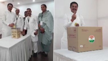 Congress President Elections 2022: Maharashtra Congress Chief Nana Patole Casts His Vote at Tilak Bhavan in Mumbai (See Pics)