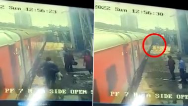 Video: Alert RPF Personnel Saves Man Who Falls While Trying To Board Running Train at Panvel Station