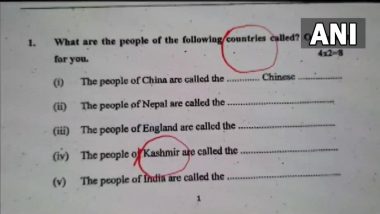 Bihar: Class 7 Question Paper Frames Kashmir and India as Two Separate Countries in Kishanganj School, Sparks Controversy