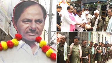 Video: Seeking K Chandrashekar Rao As Prime Minister, TRS Leader Rajanala Srihari Distributes Free Liquor and Chicken in Warangal
