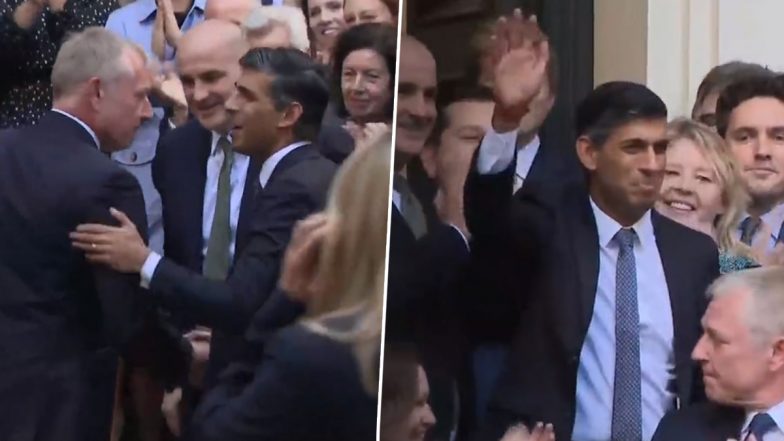 Rishi Sunak, United Kingdom’s PM-Designate Receives Thunderous Applause After He Arrives at Conservative Party Headquarters (Video)