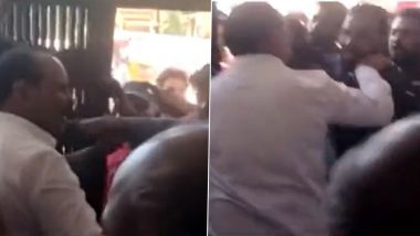 Video: BJP Councilor Seema Chauhan's Husband Sandeep Beaten Up for Misbehaving With Woman Cleaner in Indore