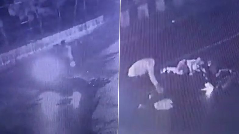 Video: Man Hit by Speeding Bike in Maharashtra’s Satara; Road Accident Caught on CCTV Camera