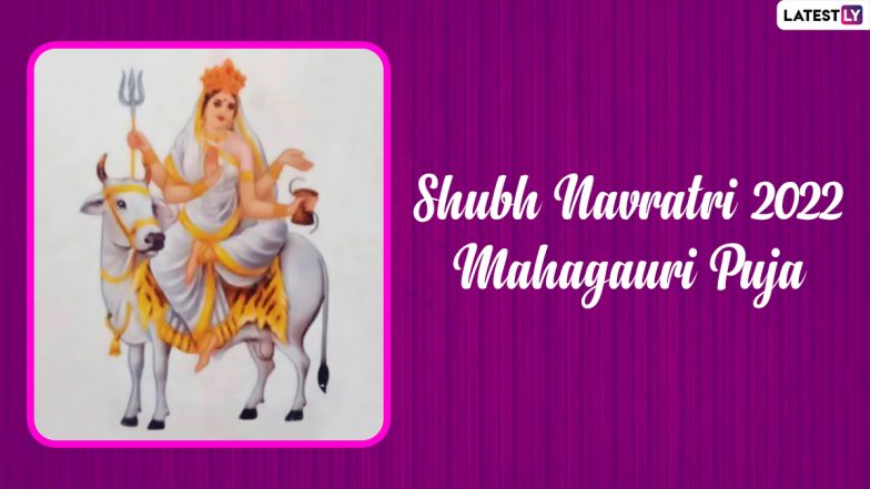 Navratri 2022 Day 8 Mahagauri Puja Devotees Worship Goddess Mahagauri By Performing Aarti On 6536