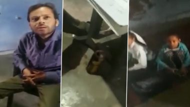 Video: School Teacher Consumes Alcohol in UP Government School in Hathras; Suspended