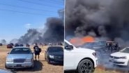 Texas Fire: Grass Fire Sets 70 Vehicles Ablaze at Fall Festival in US (Watch Video)