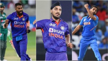 ICC T20 World Cup 2022 Top Bowlers: From Hardik Pandya to Bhuvneshwar Kumar, 5 Indian Bowlers To Watch Out for in Upcoming Cricket Tournament