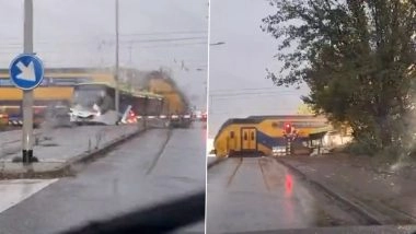 Video: Passenger Train Crashes Into Empty Bus on Railway Crossing in Netherlands