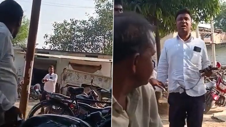 Video: Pradhan Abuses, Threatens Junior Engineer of Power Department With Gun in UP's Banda