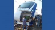 Mumbai-Gandhinagar Vande Bharat Superfast Express Rams Into Cattle Near Atul Station in Gujarat, Front Panel Damaged; Third Incident This Month (See Pics)
