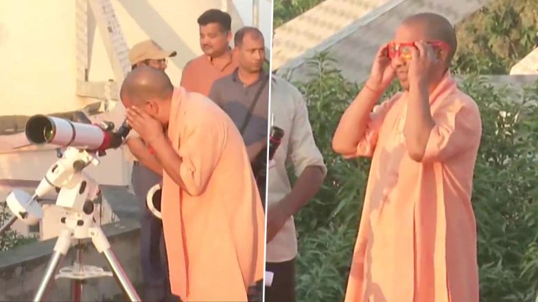 Solar Eclipse 2022 in India! Uttar Pradesh CM Yogi Adityanath Witnesses Surya Grahan in Gorakhpur (See Pics)