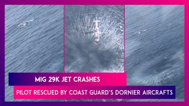 Indian Navy’s MiG 29K Aircraft Crashes During Sortie Off Goa, Pilot Rescued By Coast Guard’s Dornier Aircrafts