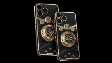 Video: iPhone 14 Pro with 18K Gold Rolex Daytona Watch on Its Back; Apple Phone Worth Rs 1.1 Crore Customized by Caviar