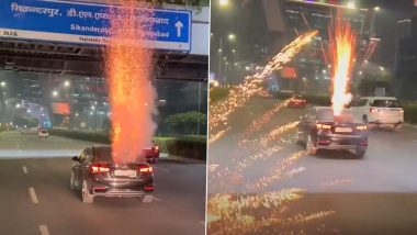 Gurugram Shocker: Viral Video Shows Firecrackers Bursting From Boot Of Moving Car, Three Arrested