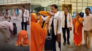 Ramayan Actor Arun Govil Gets Worshipped at the Airport by a Fan! (Watch Video)