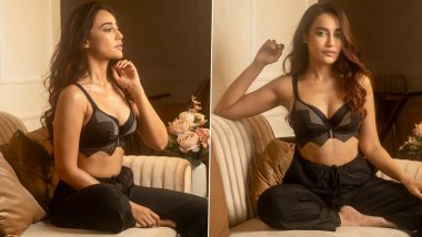 Surbhi Jyoti Looks Like an Epitome of Beauty in a Netted Bralette Paired With High-Waisted Pants! (View Pics)