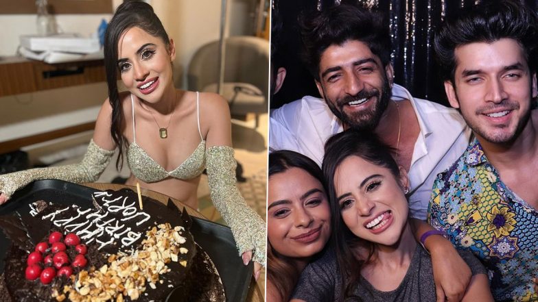 Urfi Javed Shines in a Sexy Outfit at Her Birthday Party, Poses With Ex Paras Kalnawat (View Pics)