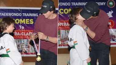 Shah Rukh Khan Honours AbRam With Medal and Kisses Him for Winning Taekwondo Competition