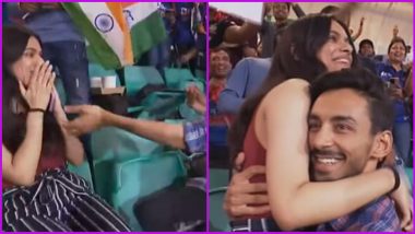 Boyfriend Proposes Girlfriend During IND vs NED T20 World Cup 2022 Match, Video of Indian Couple Goes Viral