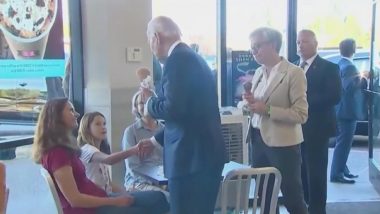 Joe Biden Seen Sniffing Young Girl's Hair at Baskin-Robbins Store, Internet Finds US President's Act 'Creepy' After Video Goes Viral