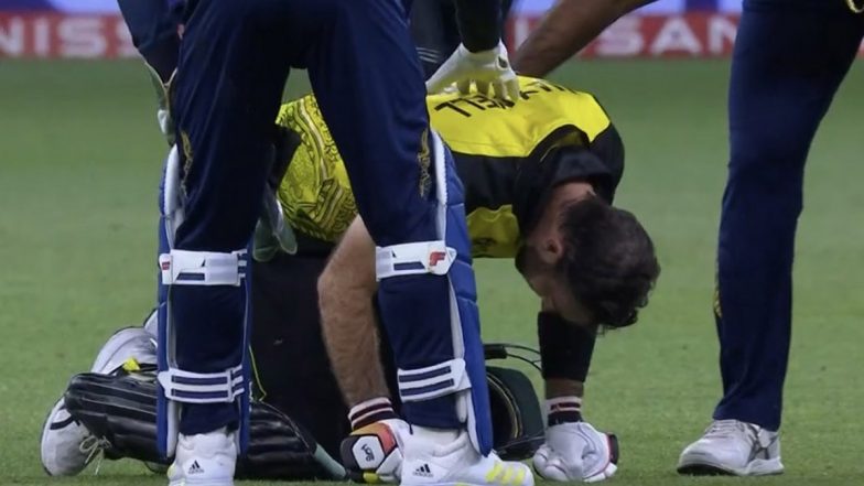 Glenn Maxwell hit on Throat By Lahiru Kumara's Bouncer During AUS vs SL T20 World Cup 2022 Clash (Watch Video)