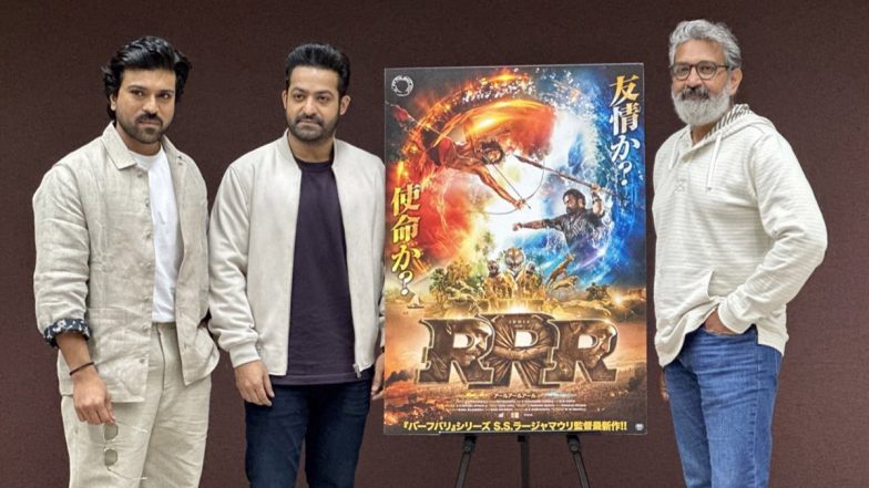 RRR in Japan: SS Rajamouli, Ram Charan and Jr NTR Promote Their Magnum Opus with Japanese Media Ahead of Release (View Pic)