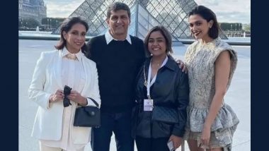 Deepika Padukone Poses With Parents Prakash Padukone and Ujjala Padukone at Paris Fashion Week 2022 (View Pics & Video)