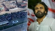 Jana Sena Party Leader Pawan Kalyan Waves at Crowd From Hotel in Visakhapatnam, Situation Remains Tense (Watch Video)